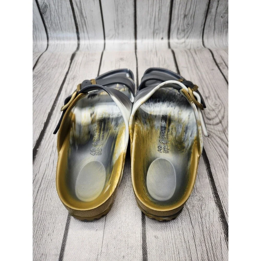 Birkenstock Arizona Essentials EVA Glamour Gold Multi Marbled Sandal 40 W9 M7